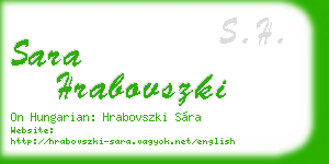sara hrabovszki business card